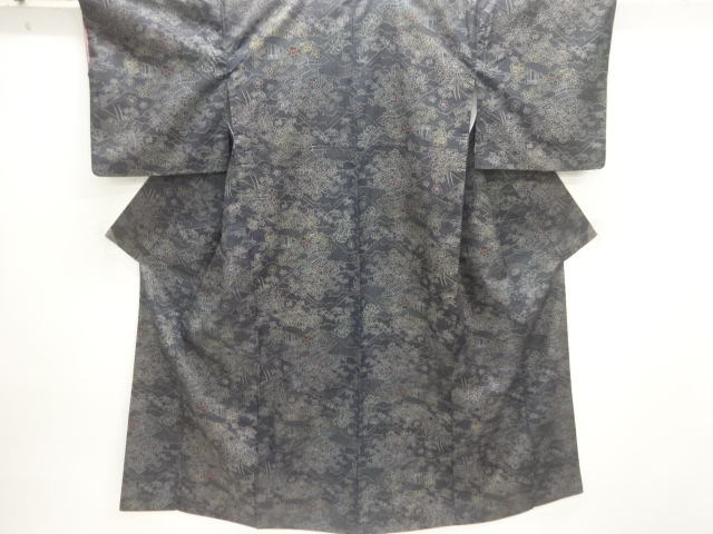 JAPANESE KIMONO / OSHIMA TSUMUGI / DYED / PLANT 